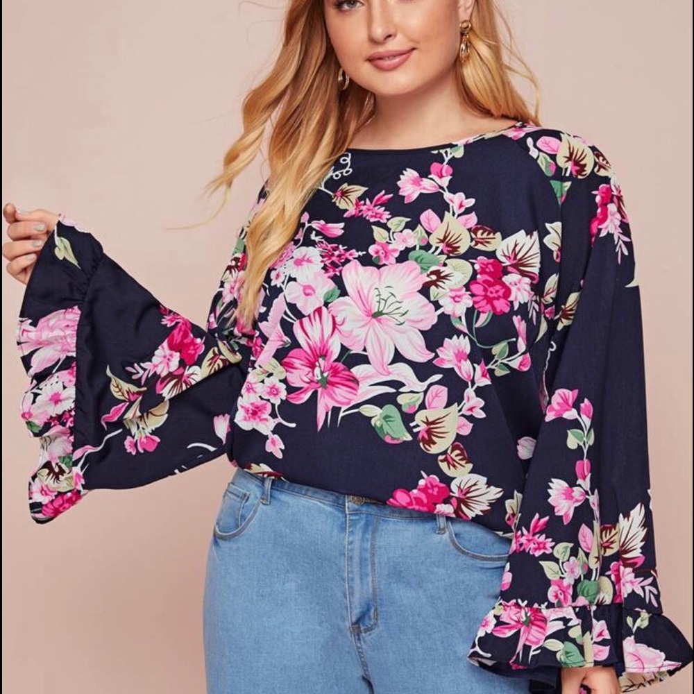 Floral Navy Women's Top